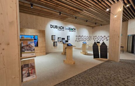 Gewerbeausstellung GAZ in Hüswil, Stand von dubach plant ag und Dubach Holzbau AG