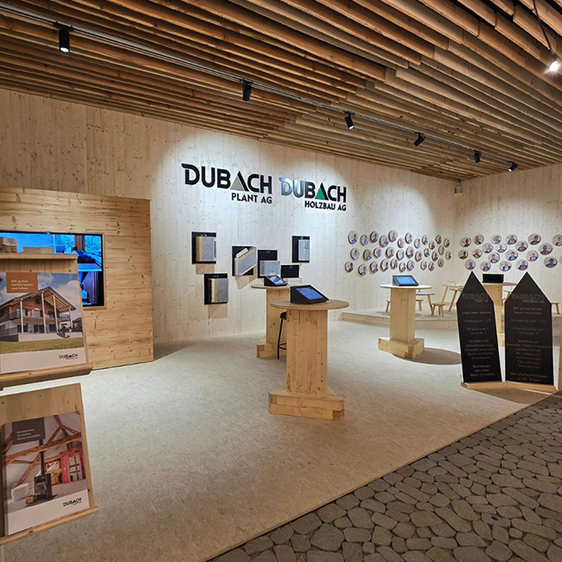 Stand Gewerbeausstellung GAZ in Hüswil dubach plant ag und Dubach Holzbau AG